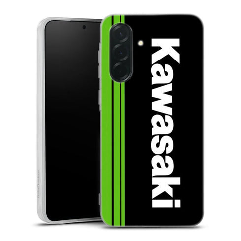 Coque Samsung Galaxy A36 5G Kawasaki, en silicone renforcé noir et vert, icone de la célebre Marque de Moto, une idée cadeau pour tous les motards Kawa, collection vehicule