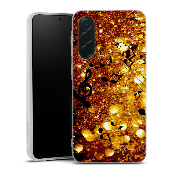 Coque pour Samsung A36 5G Golden Music, motif aesthetic imprimé sur une protection silicone mate