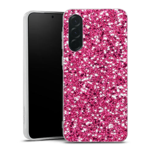 Coque pour Samsung A36 5G Pink Glitter way, protection en silicone renforcée, idée cadeau pour les filles, collection aesthetic