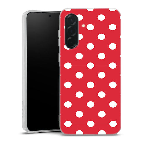 Coque pour Samsung A36 5G Rouge à Pois, design aesthetic polka dots, look aesthetic rouge pour les femmes