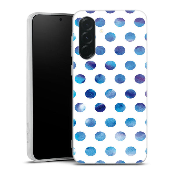 Motif à pois imprimés sur une Coque pour Samsung A36 5G Space Polka dots, en silicone antichocs, collection aesthetic