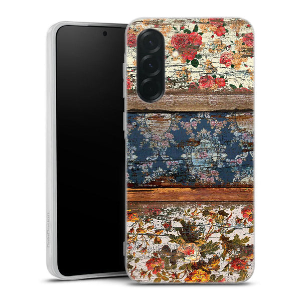 Coque pour Samsung A36 5G Sweet old school, effet aesthetic vibe artistique et moderne à fleurs pour elle