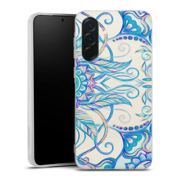 Coque pour Samsung A36 5G Vintage Pearl Floral, protection silicone, motif à fleurs aesthetic pour elle