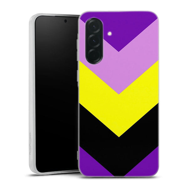 Chevrons violets imprimés sur une Coque pour Samsung A36 5G Weed Rain, look aesthetic girly