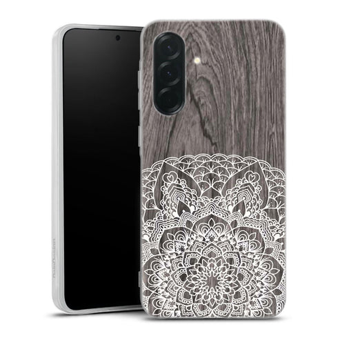Coque pour Samsung A36 5G Floral Lacet Bois, aesthetic premium, effet texture renforcé en silicone imprimé en HD