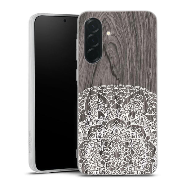 Coque pour Samsung A36 5G Floral Lacet Bois, aesthetic premium, effet texture renforcé en silicone imprimé en HD