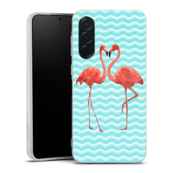 Coque pour Samsung A36 5G Flamingo love, aesthetic unique, protection silicone renforcée, idée cadeau 13 avril