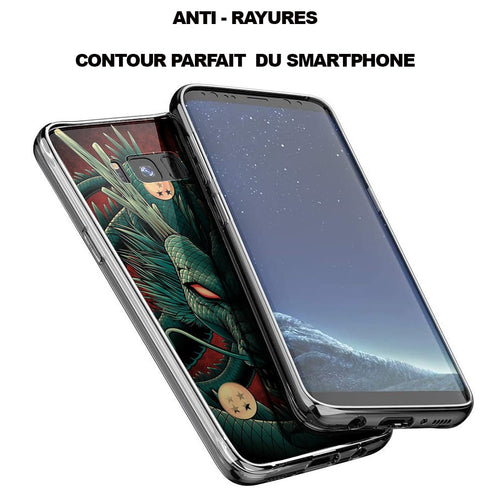 Manga | Coque Galaxy s8 pas cher Dragon Shenron | Silicone, Verre Trempé , Tpu, Antichocs | Housse protection Souple | S8 Plus MaCoquePerso
