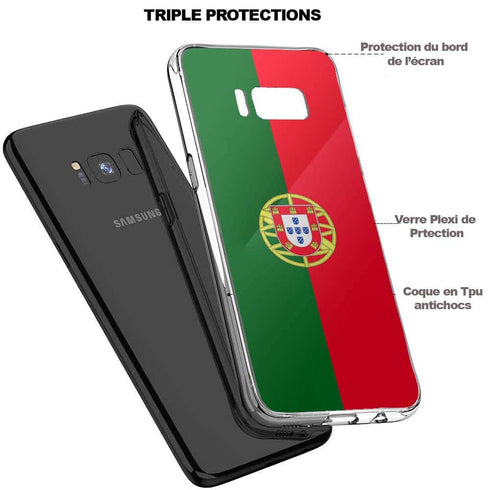 Drapeau Portugais Coque Samsung Galaxy S8 en Verre Trempé à Mulhouse