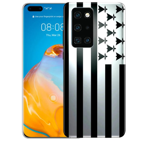 Coque Huawei P40, P40 Pro Drapeau Breton en Silicone