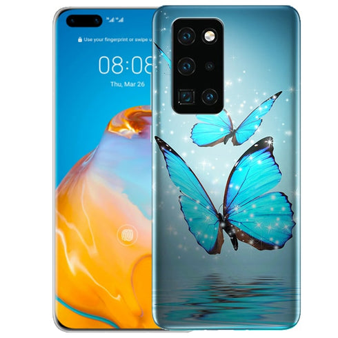 Coque antichocs Animaux Huawei P40 Papillon Turquoise