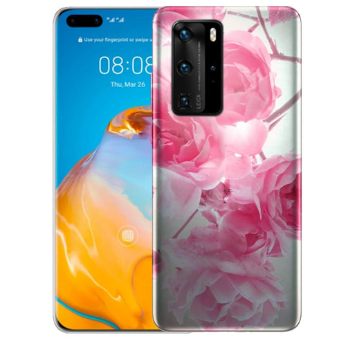 Fleurs Dentelles Roses, Coque Huawei P40, P40 Pro