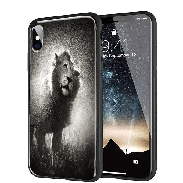Lion Coque iPhone Xs Verre Trempé