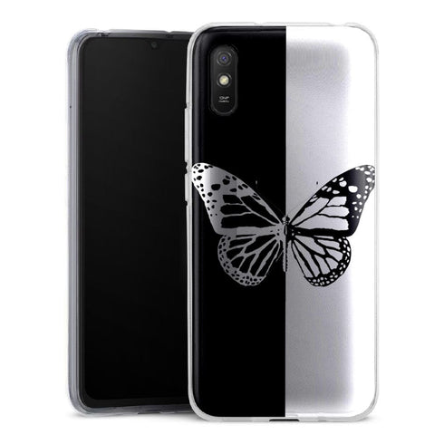 Coque Xiaomi Redmi 9 Butterfly Noir et Blanc