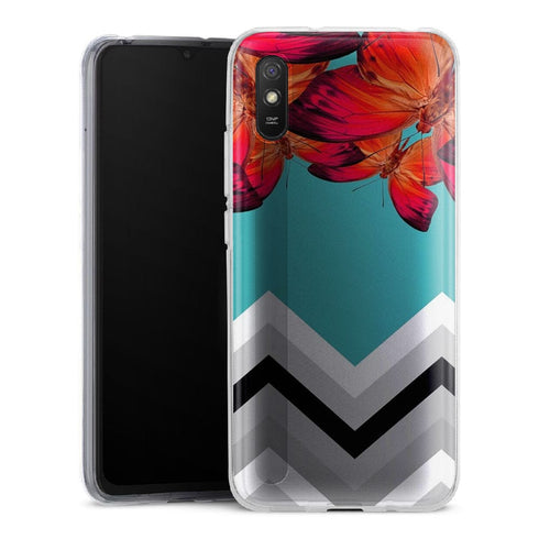 Coque pour Xiaomi Redmi 9 Papillon Aurore et Chevrons - XIAOMI REDMI 9