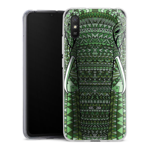 Coque Xiaomi Redmi 9 Elephant Vert Azteque - XIAOMI REDMI 9A