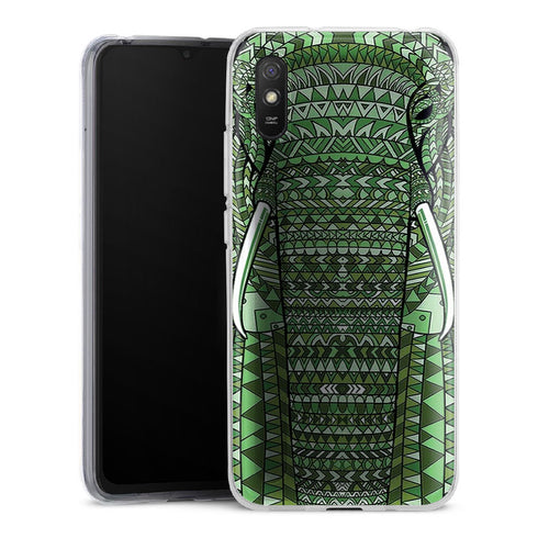 Coque Xiaomi Redmi 9 Elephant Vert Azteque