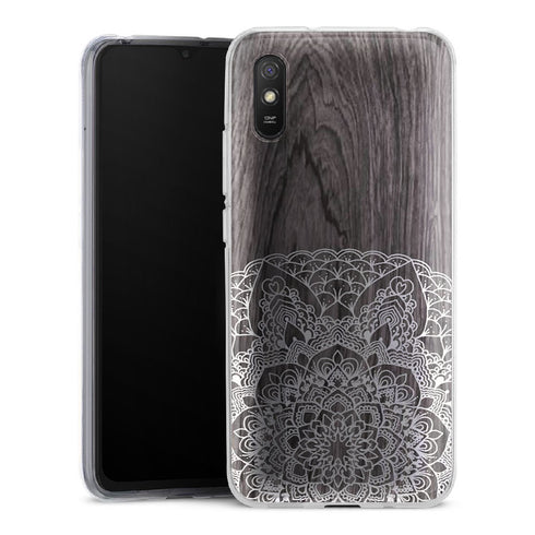 Coque pour Xiaomi Redmi 9 Floral Lacet Bois