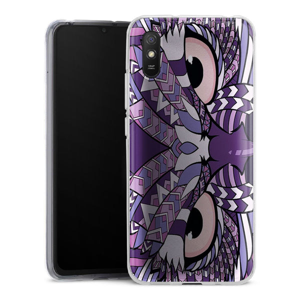 Coque Xiaomi Redmi 9 Hibou violet Azteque - XIAOMI REDMI 9A