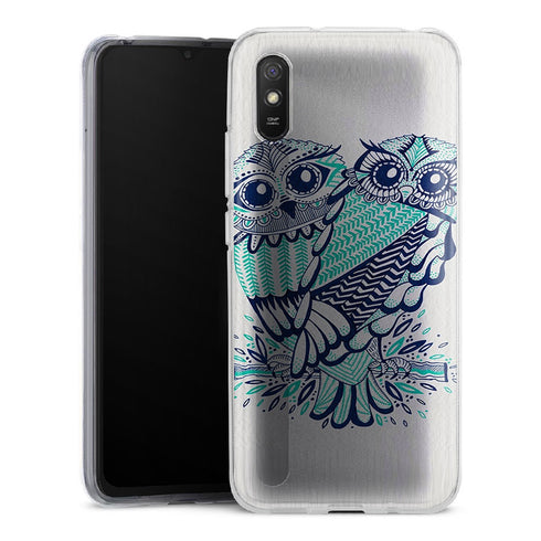 Coque Xiaomi Redmi 9 Hiboux Turquoises - XIAOMI REDMI 9A