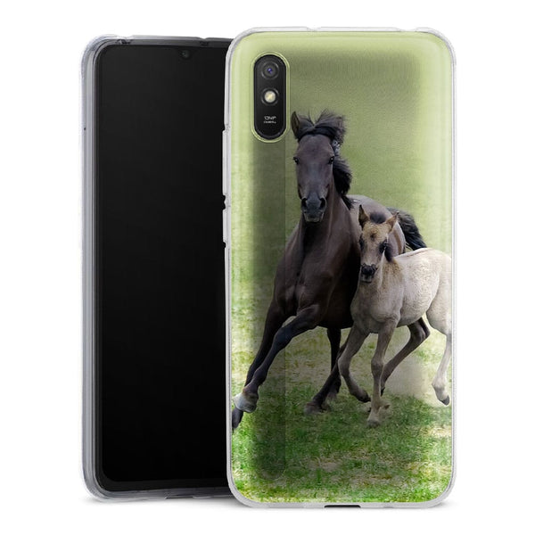 Coque Xiaomi Redmi 9 Horses, Wild Duelmener ponies, mare and foal - XIAOMI REDMI 9A