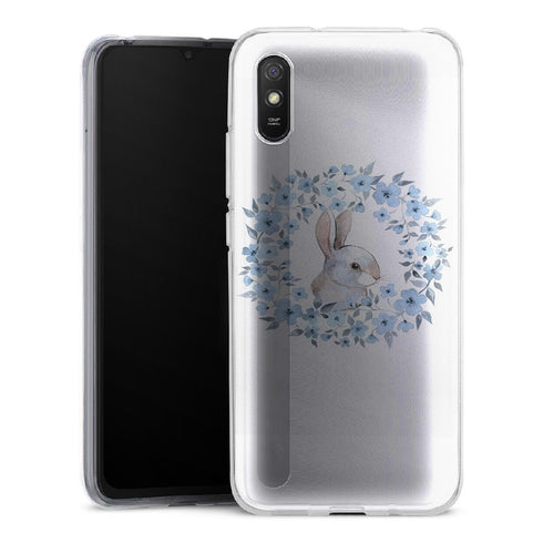 Coque Xiaomi Redmi 9 Lapin Fleur Bleue - XIAOMI REDMI 9A