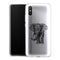 Coque Xiaomi Redmi 9 Noir dessin Blanc Elephant - XIAOMI REDMI 9A