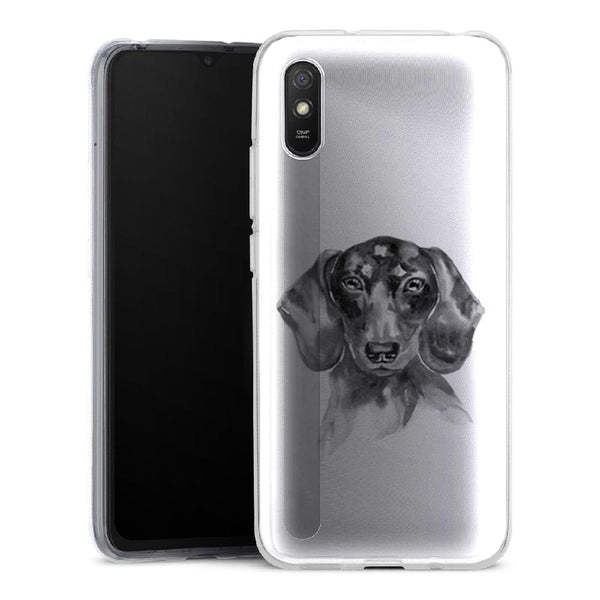 Coque Xiaomi Redmi 9 Teckel Black and White - XIAOMI REDMI 9A