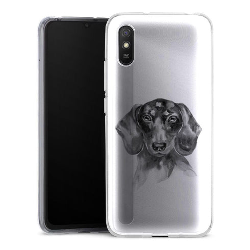 Coque Xiaomi Redmi 9 Teckel Black and White