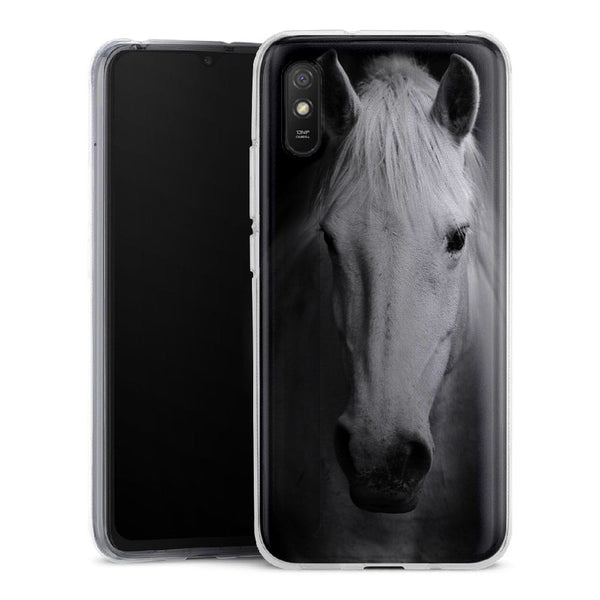 Coque Xiaomi Redmi 9 Tete de Cheval Noir et Blanc - XIAOMI REDMI 9A
