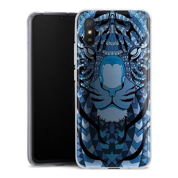 Coque Xiaomi Redmi 9 Tigre Bleu Aztec - XIAOMI REDMI 9A