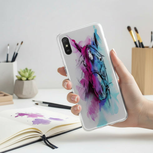 Coque artistique Xiaomi Redmi 9 Watercolor Horse - XIAOMI REDMI 9A
