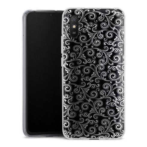 Coque Xiaomi Redmi 9 Black and white swirls - XIAOMI REDMI 9A