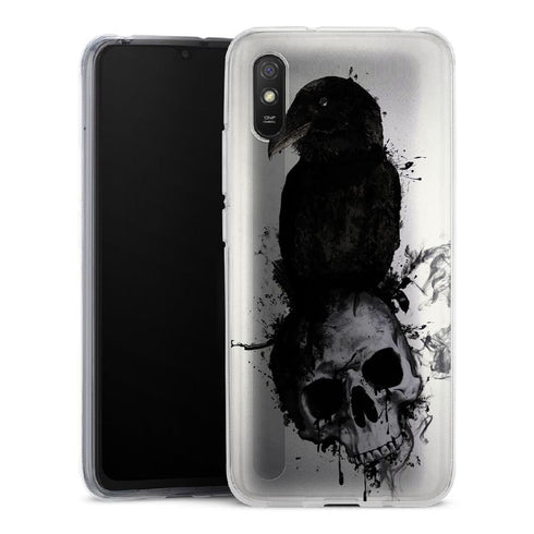 Coque Xiaomi Redmi 9 Raven and Skull