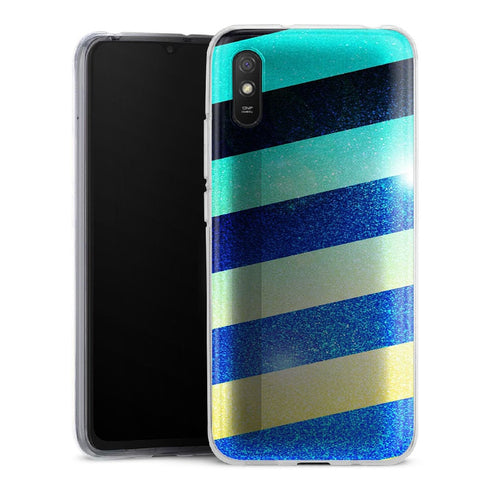 Coque pour Xiaomi Redmi 9 Striped colorful glitter - XIAOMI REDMI 9