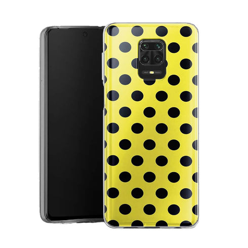 Coque pour Xiaomi Note 9 Jaune à Pois Noirs