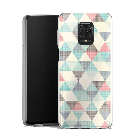 Coque pour Xiaomi Note 9 Triangles Vintage | Housse Silicone, Etui Antichoc / Geométrie - XIAOMI REDMI NOTE 9 PRO