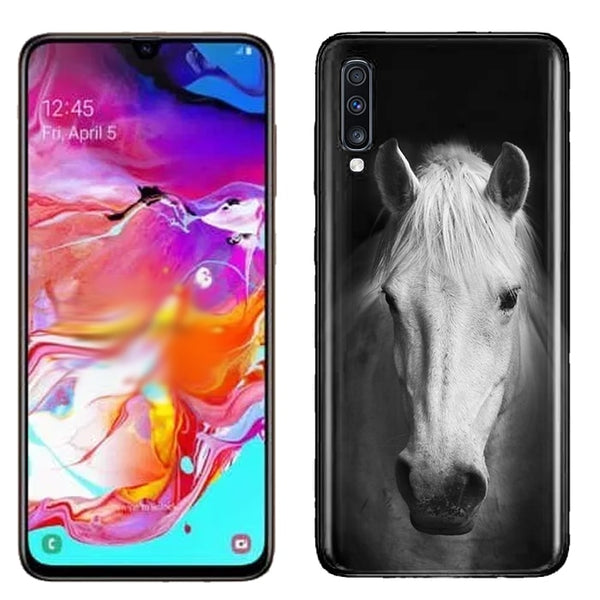 Cheval Noir et Blanc, Coque Samsung Galaxy A70