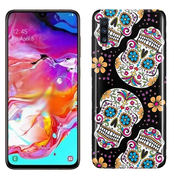 Mexican Skull Noir, Coque Samsung Galaxy A70