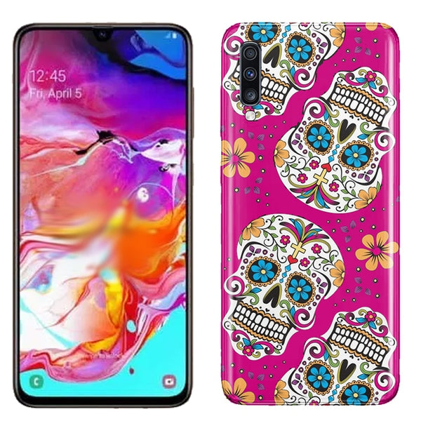 Skull Mexicain Rose, Coque portable A 70 Samsung Galaxy