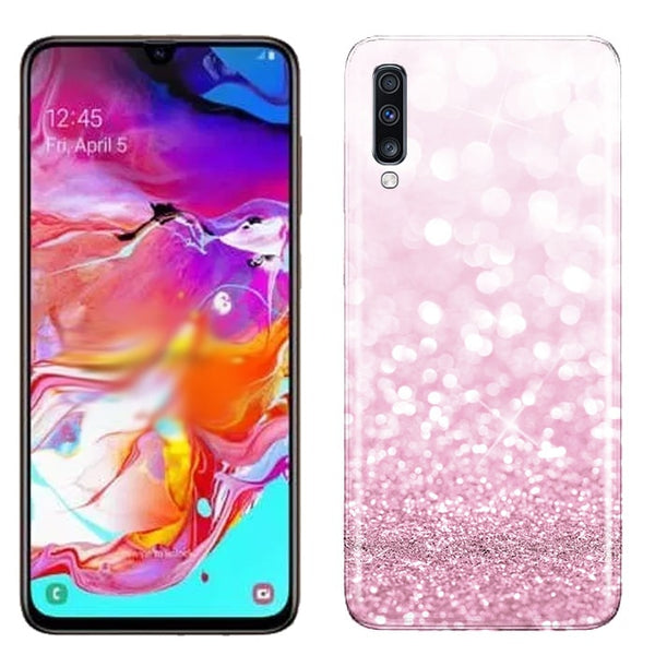 Strass Paillettes Roses, Coque de Protection Samsung A70