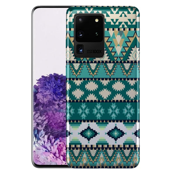 Aztec Vert - Coque personnalisée Samsung S20, S20 Plus, S20 Ultra Motif Azteque
