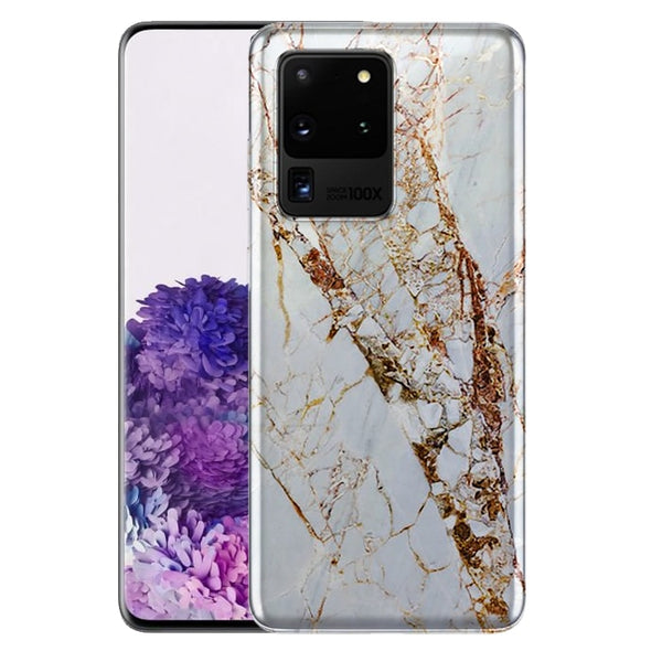 Marbre Gold Blanc - Coque de téléphone Samsung S20, S20 Plus, S20 Ultra