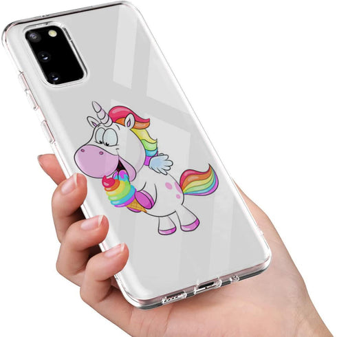 Licorne et sa Glace | Samsung s20 coque glace | S20 Plus, S20 Ultra | Protection portable, Plexi-Glass Incassable, Silicone, Motif Ado MaCoquePerso