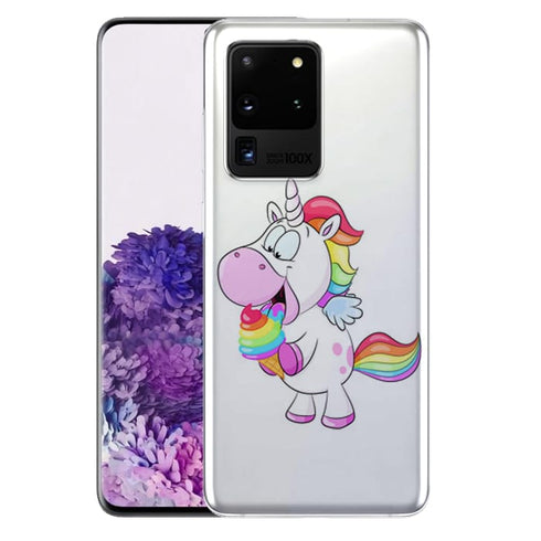 Licorne et sa Glace | Samsung s20 coque glace | S20 Plus, S20 Ultra | Protection portable, Plexi-Glass Incassable, Silicone, Motif Ado MaCoquePerso