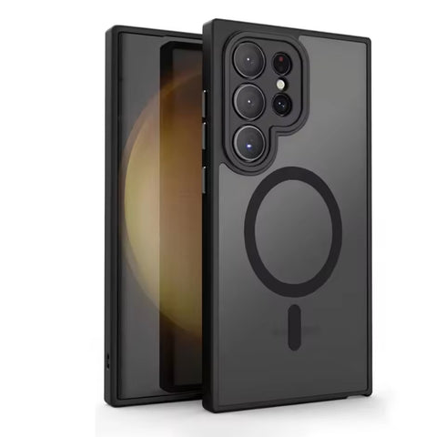 Coque Magnétique Compatible avec SAMSUNG S23 à S25 - Noire Translucide – Ultra Fine, Protection Antichoc, Design Premium - MaCoquePerso