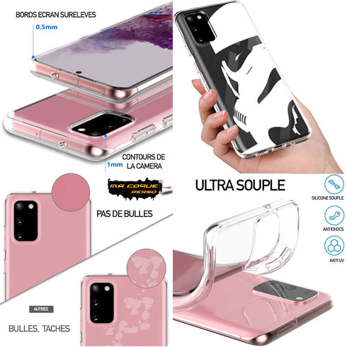 Originale | Coque Samsung s20 anti choc Stormtrooper | Silicone, Verre Trempé , Tpu, Antichocs | Housse protection Souple | S20+, S20 Ultra MaCoquePerso