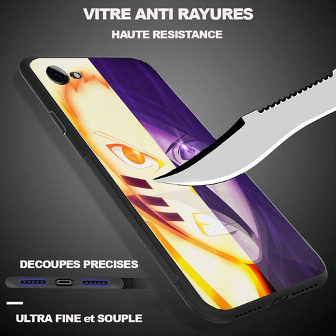Naruto Vs Sasuke, Coque antichocs personnalisée pour iPhone X, XR, XS, iPhone 11, iPhone 8 Plus / 7 Plus, iPhone 8 / 7, iPhone SE 2020