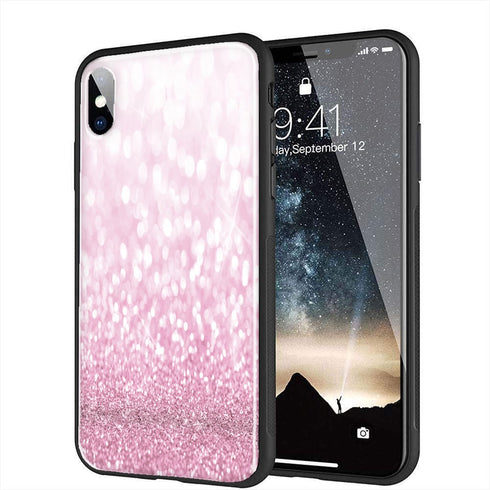 Strass et Paillettes Roses, Coque Bumper iPhone X, XR, XS, iPhone 11, iPhone 8 Plus, iPhone 8