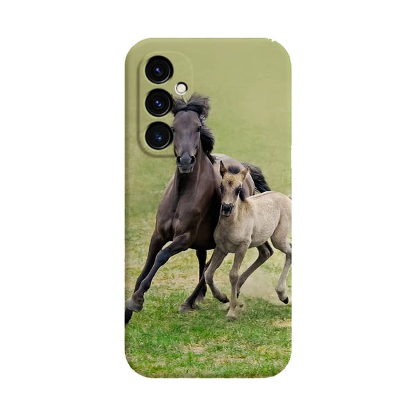 Coque Samsung Galaxy A05S Horses, Wild Duelmener ponies, mare and foal